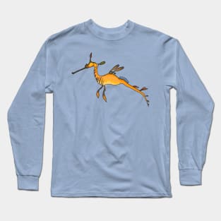 Weedy seadragon cartoon illustration Long Sleeve T-Shirt